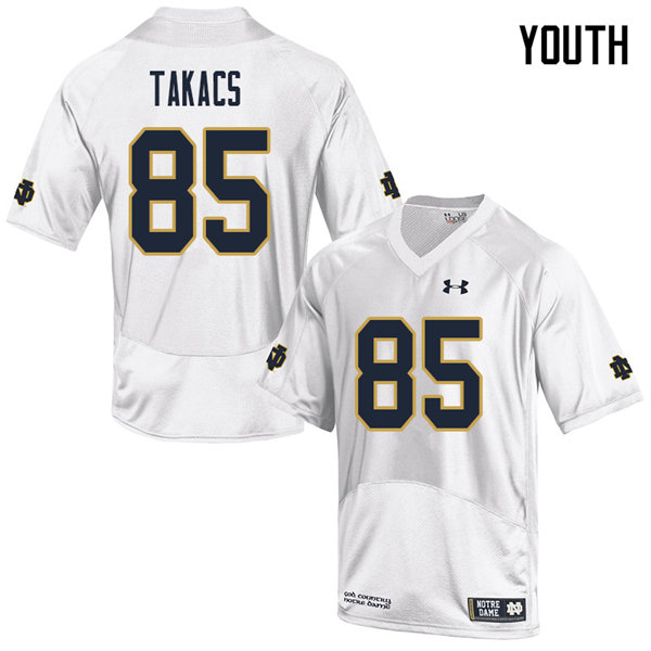 Youth #85 George Takacs Notre Dame Fighting Irish College Football Jerseys Sale-White